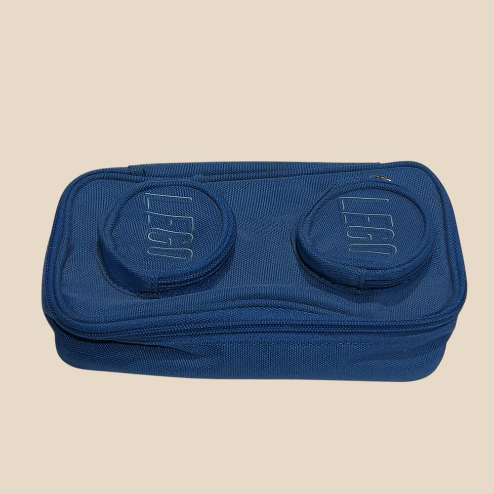 LEGO Brick Pencil Case Blue School Supply Storage Pouch Organizer